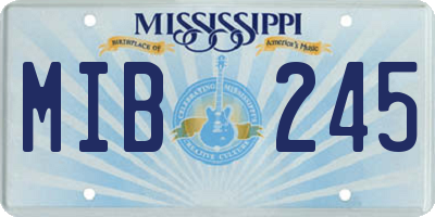 MS license plate MIB245