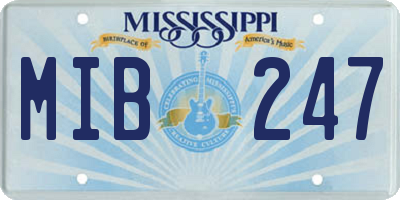 MS license plate MIB247