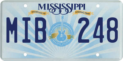 MS license plate MIB248