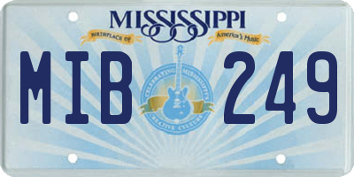 MS license plate MIB249