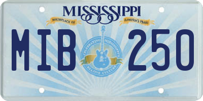 MS license plate MIB250