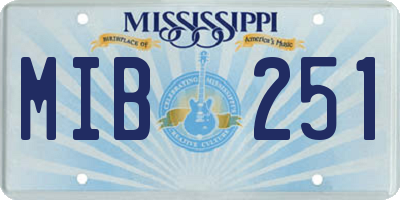MS license plate MIB251