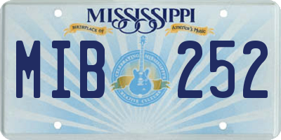 MS license plate MIB252