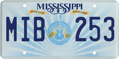 MS license plate MIB253