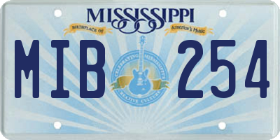 MS license plate MIB254
