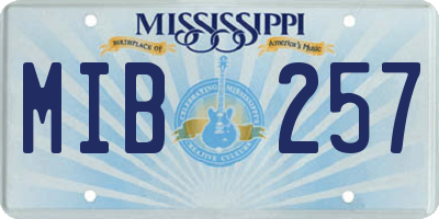 MS license plate MIB257