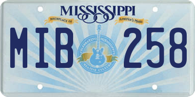 MS license plate MIB258