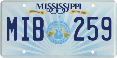 MS license plate MIB259