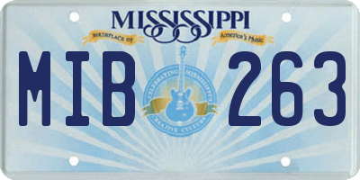 MS license plate MIB263