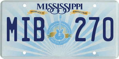 MS license plate MIB270