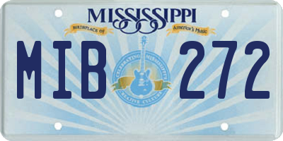 MS license plate MIB272