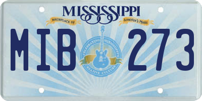 MS license plate MIB273
