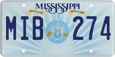 MS license plate MIB274