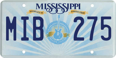 MS license plate MIB275
