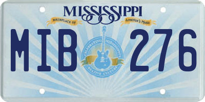 MS license plate MIB276