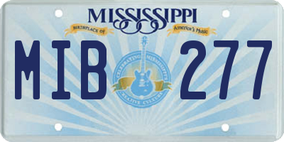 MS license plate MIB277