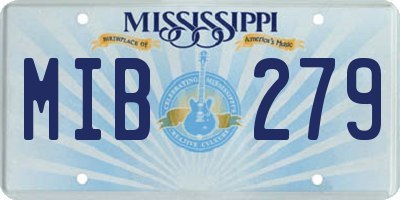 MS license plate MIB279