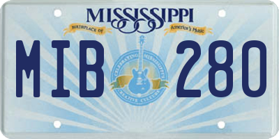 MS license plate MIB280