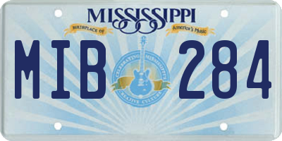 MS license plate MIB284