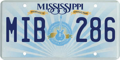 MS license plate MIB286