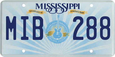 MS license plate MIB288