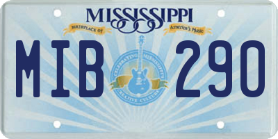 MS license plate MIB290