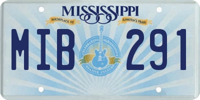 MS license plate MIB291
