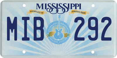 MS license plate MIB292