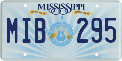 MS license plate MIB295