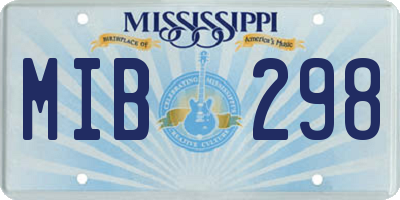 MS license plate MIB298