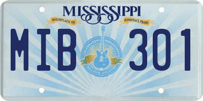 MS license plate MIB301