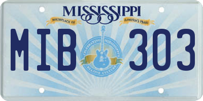 MS license plate MIB303