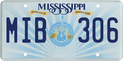 MS license plate MIB306