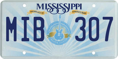 MS license plate MIB307