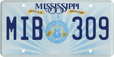MS license plate MIB309