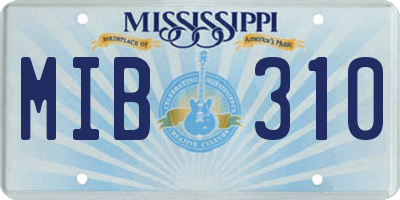 MS license plate MIB310