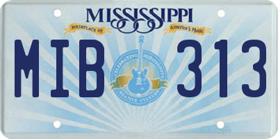 MS license plate MIB313