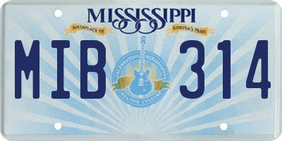 MS license plate MIB314