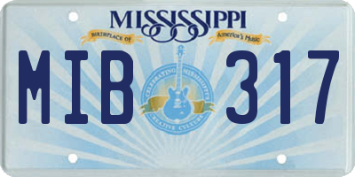 MS license plate MIB317