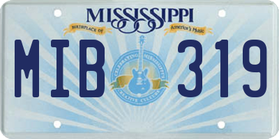 MS license plate MIB319