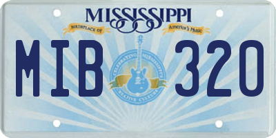 MS license plate MIB320