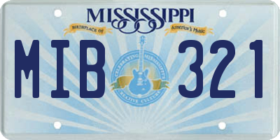 MS license plate MIB321