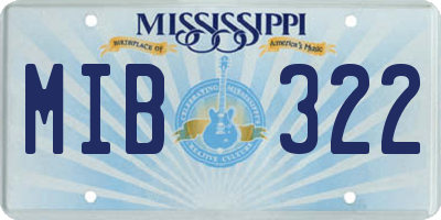 MS license plate MIB322