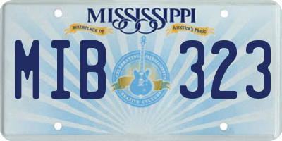 MS license plate MIB323