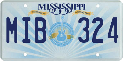 MS license plate MIB324