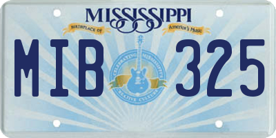 MS license plate MIB325