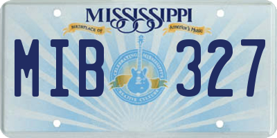 MS license plate MIB327