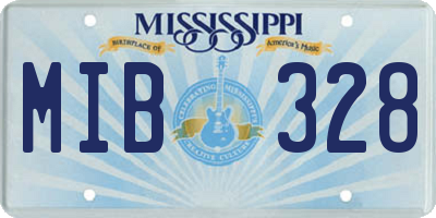 MS license plate MIB328