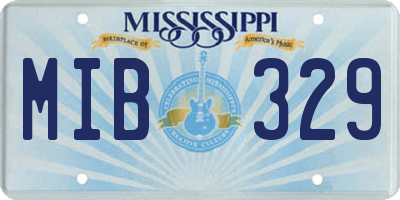 MS license plate MIB329