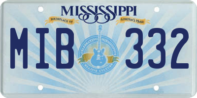 MS license plate MIB332